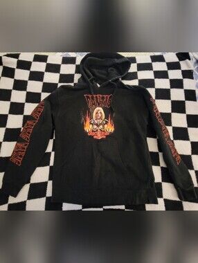 DANZIG BLACK LADEN CROWN HOODIE, SIZE M